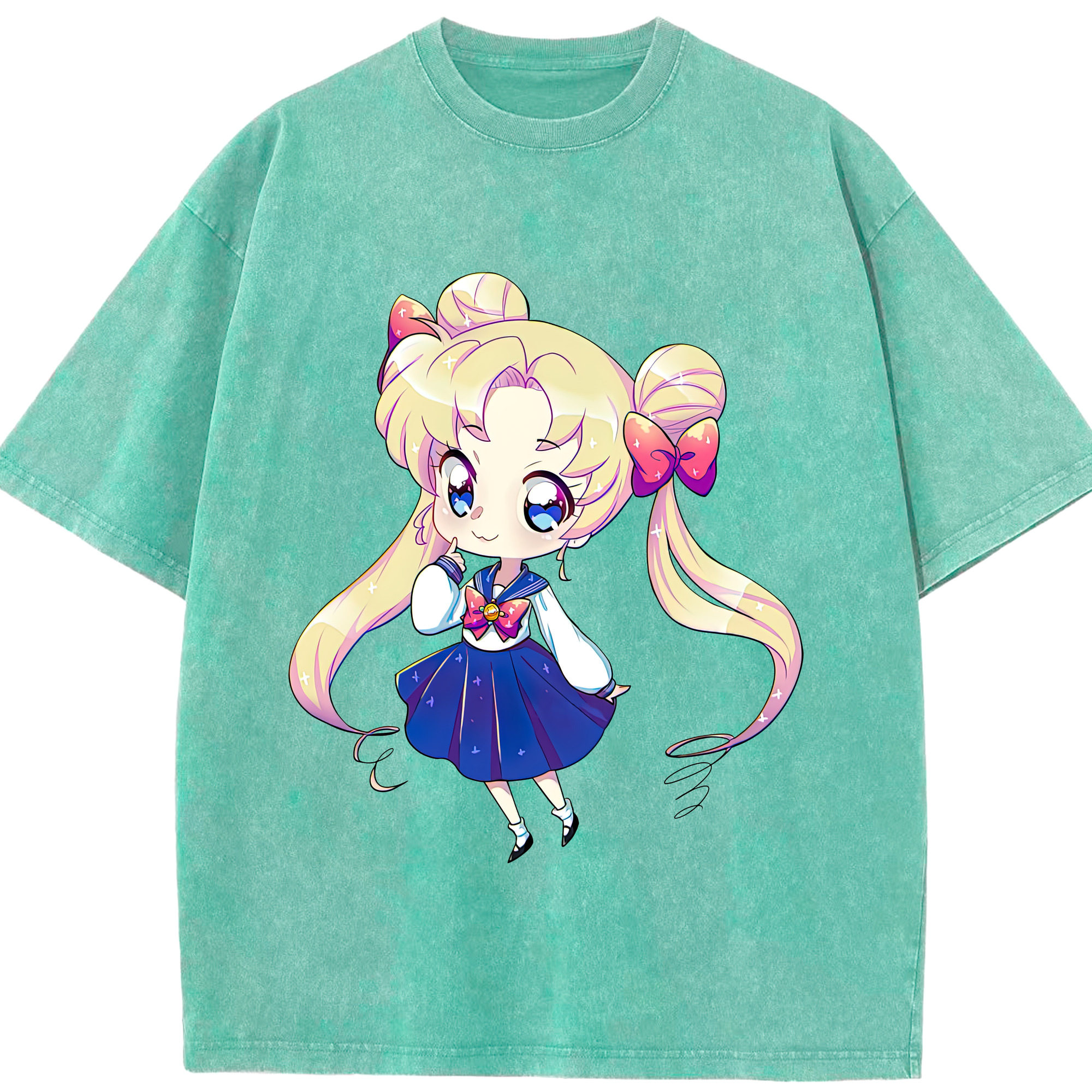 （画像用） 美少女戦士セーラームーン 月野 うさぎ つきの うさぎ Sailor Moon Tsukino Usagi 綿100% ヴィンテージ風 半袖Tシャツ（フロントプリント）